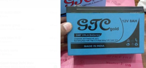 Blue SMF VRLA Battery - 12V 8Ah Plastic Material White Color | Low Maintenance Long Backup Power for Portable Applications