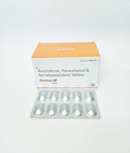 Aceclofenac And Paracetamol And Serratiopeptidase Acemind-Sp Tablets  General Medicines