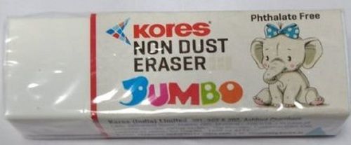 Non - Dust Durable And Long-Lasting Rectangular White Kores Jumbo Dust-Free Erasers