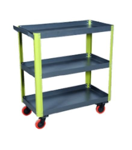 Mattel Green And Grey Material Trolley 3 Rack With Wheels For Home Uses Strong And Durable