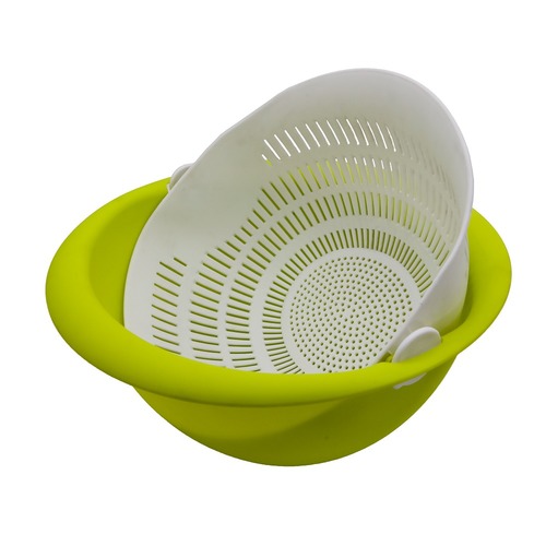 Plastic Colander and Bowl Combo Set Lime Green Large 