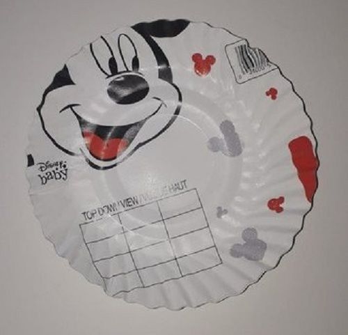 Leak Proof Biodegerable Mickey Mouse Print Round White Disposable Paper Plate