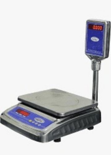 Silver And Blue Stainless Steel Counter Weighing Scale Used For Kirana Counter