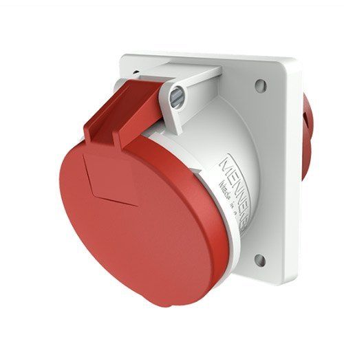 White And Red Plastic 1151 Panel Mounted Industrial Socket Receptacle