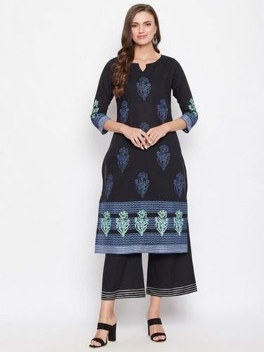 100 Percent Cotton Kurta And Palazzo Set For Ladies Comfortable Or Washable