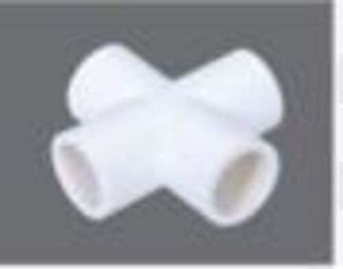 Plastic 25 Mm White Color Upvc Cross Tee Usage For Structure Pipe