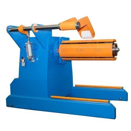 Blue And Yellow Floor-Mounted Automatic Electric Hydraulic Decoiler Machine