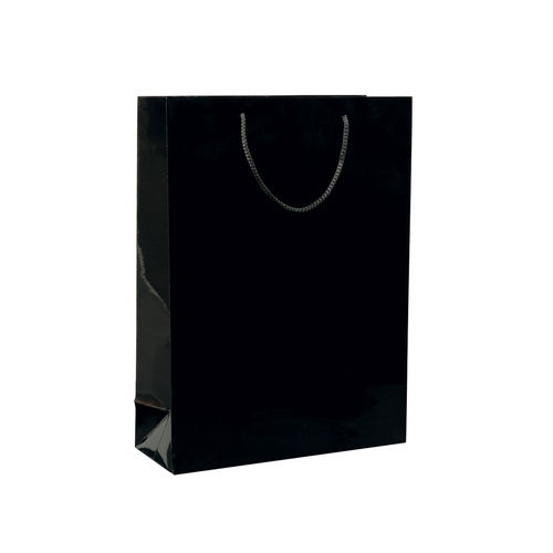 Light Weight, Sleek Design, Versatile, Durable and Stylish Plain Paper Black Carry Bags