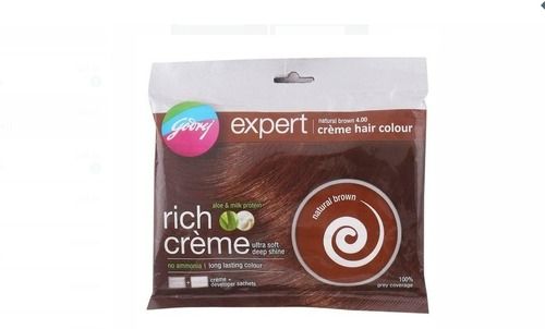 100 Percent Natural Brown Godrej Rich Cream Hair Color Weight 204 Gram