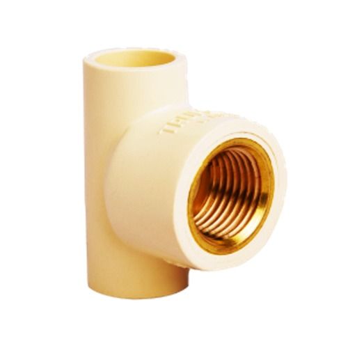 White 3/4 Inch Female Connection Cpvc Brass Reducer Tee For Plumbing Fitting