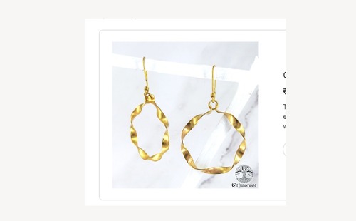 Golden Circle Dhokra Fancy Earring, Metal Materiel And Round Shape For Women 