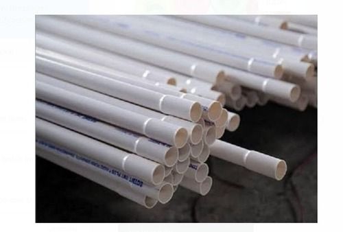 White Pvc Electrical Conduit Pipes Round Shape Length 6 Meter With Strong Body Material Application: Construction