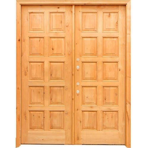 Brown Wooden Exterior Teak Wood Double Door 7X5.5 Feet Highly Durable And Finest Quality