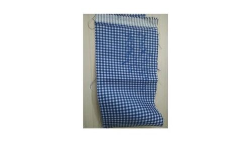 Casual Cotton Check Shirting Fabric For School Uniform 60 Gsm And Width 58 Inch Blue 