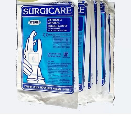 White Full Finger Safety And Anti Resistance Disposable Surgical Rubber Hand Gloves