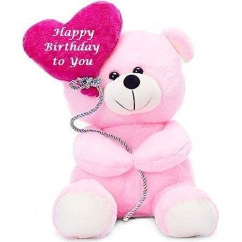 Good Quality Pink Plush Material Stuffed Teddy Bear Gift For Happy Birthday