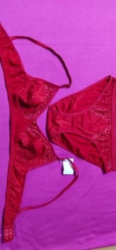 Red Unlined Full Coverage Bra