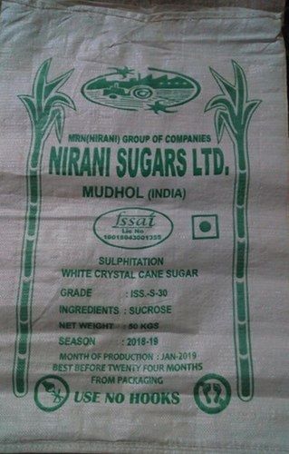 Polypropylene Pp White Sugar Bag For Packaging Storage Capacity 50 Kilogram