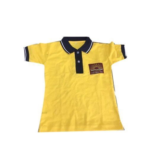 Shrink Resistance Alluring Design Baby Short Sleeves Casual And Summer Wear Cotton Yellow T Shirts Gender: Boy