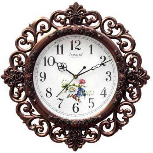 Brown Wall Watches For Home Decoration, Antique Imitation Style And Round Shape