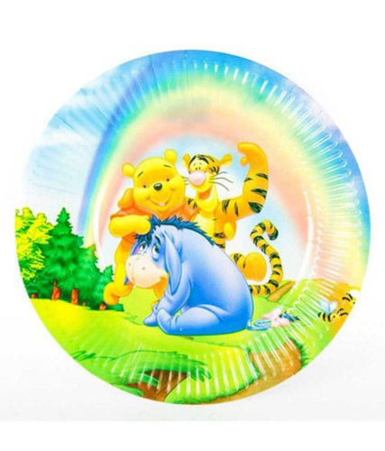 11 Inches Disposable Paper Plate In With Cartoon Printed For Parties, Events