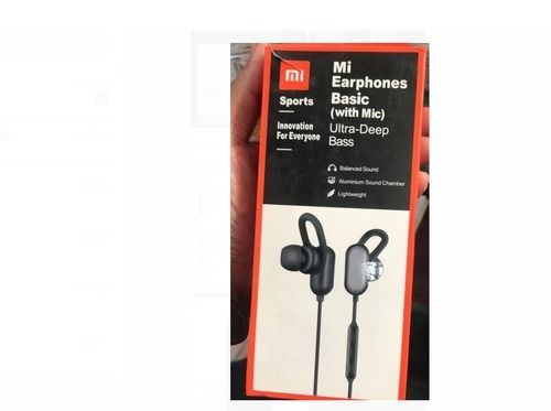 Black Mi Sports Wired Earphone With 14ohm Impedance Suitable For