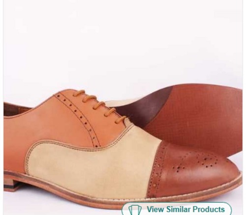 गोल आकार के पैर की अंगुली और कम एड़ी वाले पुरुषों के चमड़े के जूते