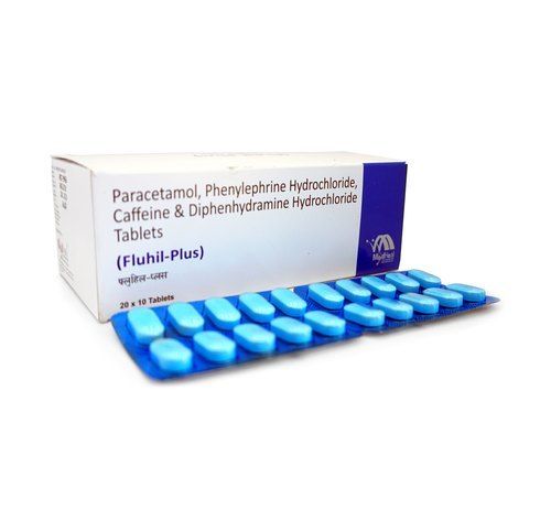 Fluhil Plus Paracetamol Diphenhydramine Phenylephrine & Caffeine Tablet For Anticold