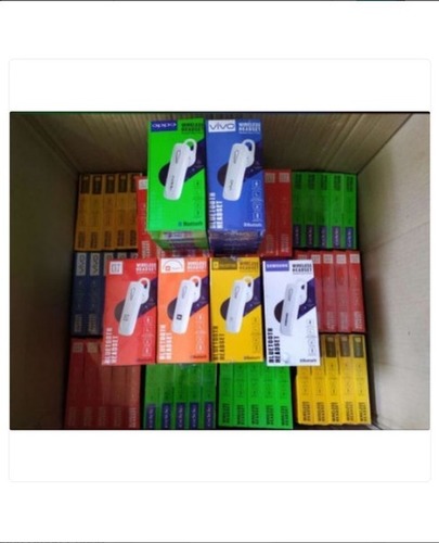 सफेद अच्छी गुणवत्ता और उच्च आवृत्ति वाला सिंगल ईयरफ़ोन वायरलेस, ब्लूटूथ इयरफ़ोन