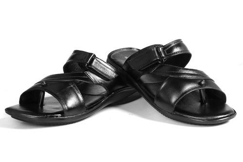 High Comfortable Casual Wear Black Color Almighty Leather Slippers For Mens