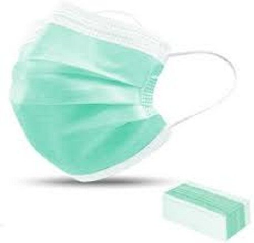 Lightweight And Comfortable Ear Loop Non Woven Disposable Green Face Mask