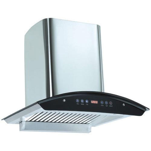 Sliver Stainless Steel Modular Automatic Kitchen Chimney For Domestic Use Duct Diameter: 12