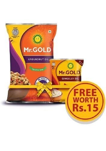 Mr. Gold Natural And Pure Cold Processed Groundnut Oil, 1 Liter Pouch
