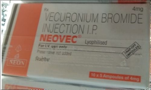 Liquid Neovec Vecuronium Bromide Injection Used To Relax Muscles During Anesthesia And Surgical Procedures