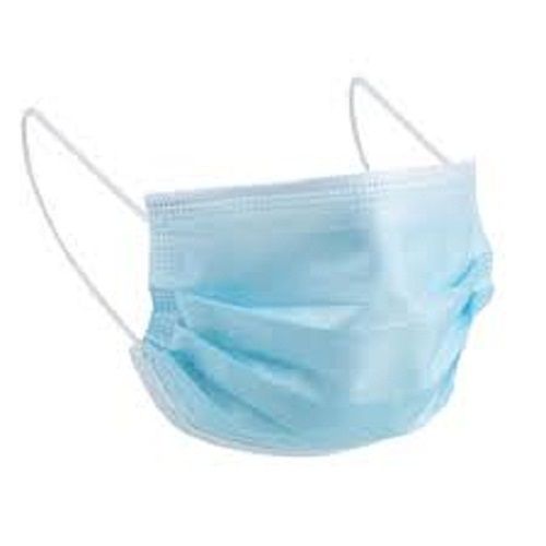 Skin Friendly Adjustable Nose Pin 3 Layer Surgical Disposable Sky Blue Face Mask