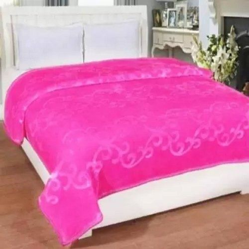 Soft Floral Pink Double Bed Embossed Mink Blanket For Winters, Home Age Group: Adults