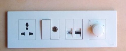 6A ABB Adiya Modular Switches 1M With 1 Way And 15 Amps Maximum Current - Plastic, 1 Way, White, Max Current 15 Ampere, Operating Temp 50/55Â°C