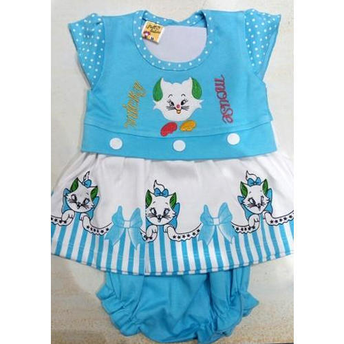 Consistent Quality Printed Cotton Regular Wear Baby Girl Frock With Panty Bust Size: 5 Inch (In)