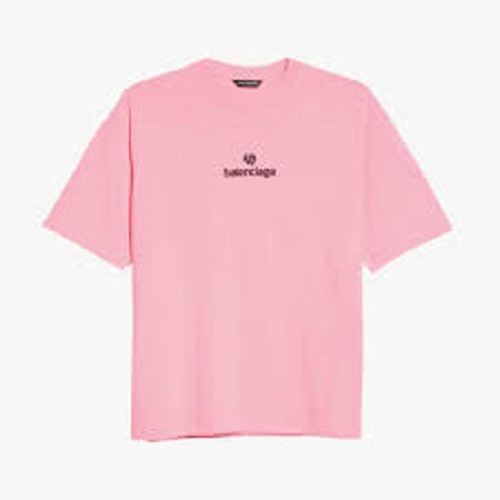 Cotton Blend Half Sleeve T-Shirt - Customized Size, Light Pink Color | Ribbed Round Neck, Exceptional Comfort for Summer Wear