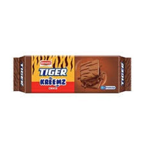 No Added Flavors And Mouth Watering Taste Tiger Chocolate Cream Sweet Biscuits