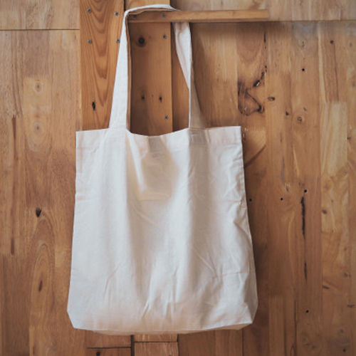 Plain White Cotton Carry Bags Used In Grocery Shopping