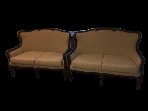 Premium Wooden And High Quality Upholstery Fabric 2 Seater Sofa Set 