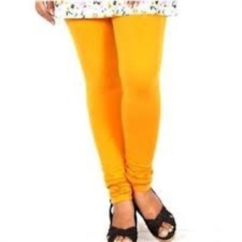 Indian Pure Cotton Women Yellow Solid Jeggings For Summers Weather