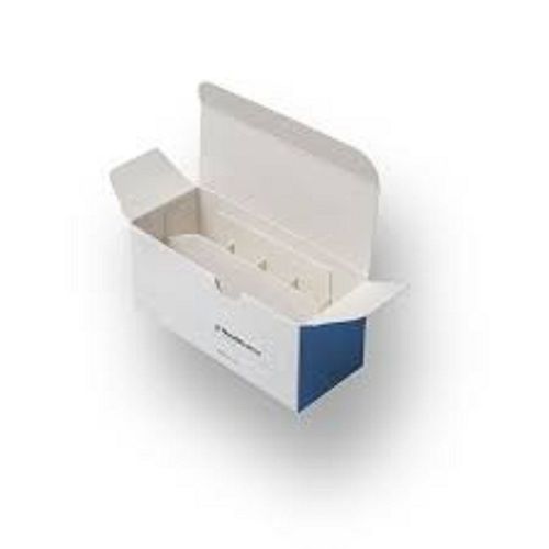 White And Blue Colour Paper Box For Use Packaging Medicine