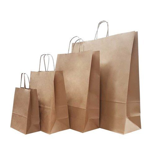 Brown Plain Paper Bags For Gift Packaging And Shopping