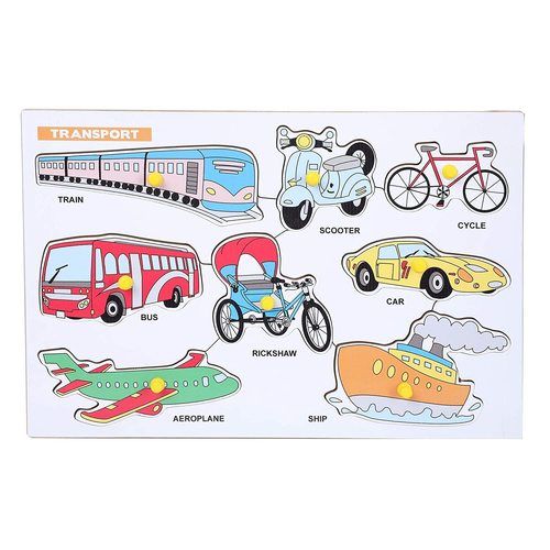 Educational Learning Wooden Puzzle Board Of Transport Vehicles For Kids Above 3 Years Age Group: 3-6