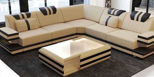 White Modular Deluxe 5 Seater L Shape Corner Sofa Set For Home