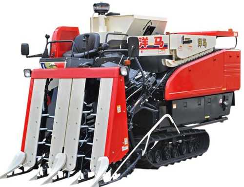 Red Reliable Nature Power Conventional Green Agricultural 65 Hp Mini Half Feed Combine Cutting Harvester