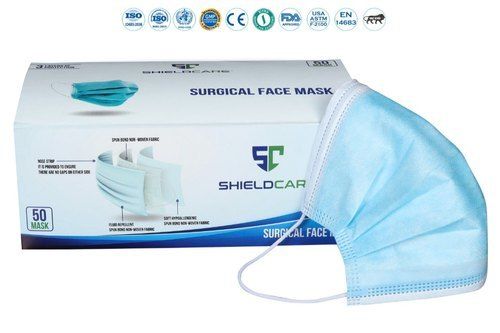 Soft, Comfortable, Disposable Blue Color 3 Ply Surgical Face Mask, 50Mask In Pack Grade: Medical