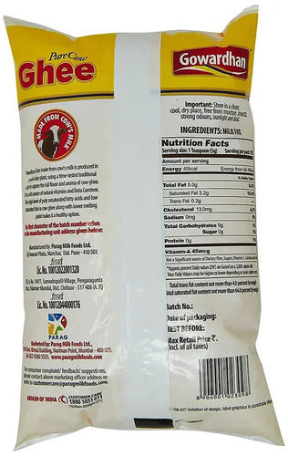 1 Ltr Pouch Gowardhan Pure Cow Ghee For Kitchen Age Group: Adults